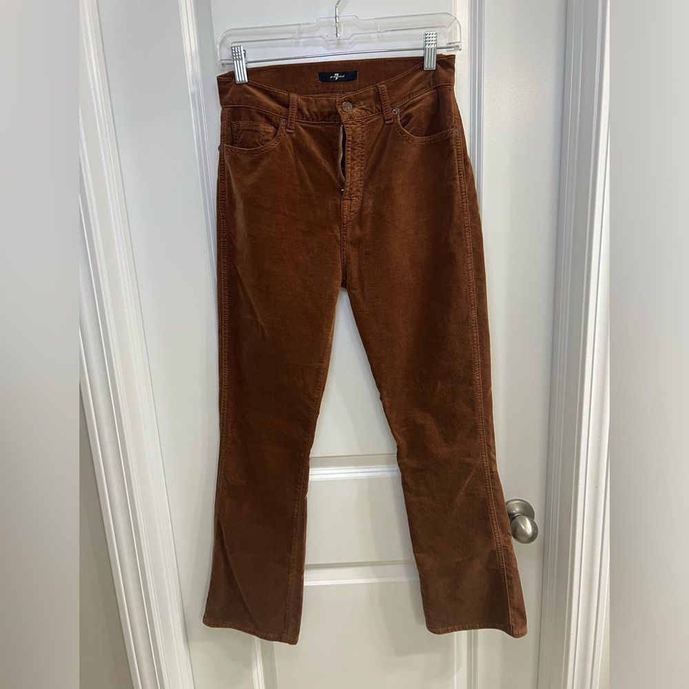 Size 27 7 For All Man Kind slim kick jeans in brown velvet